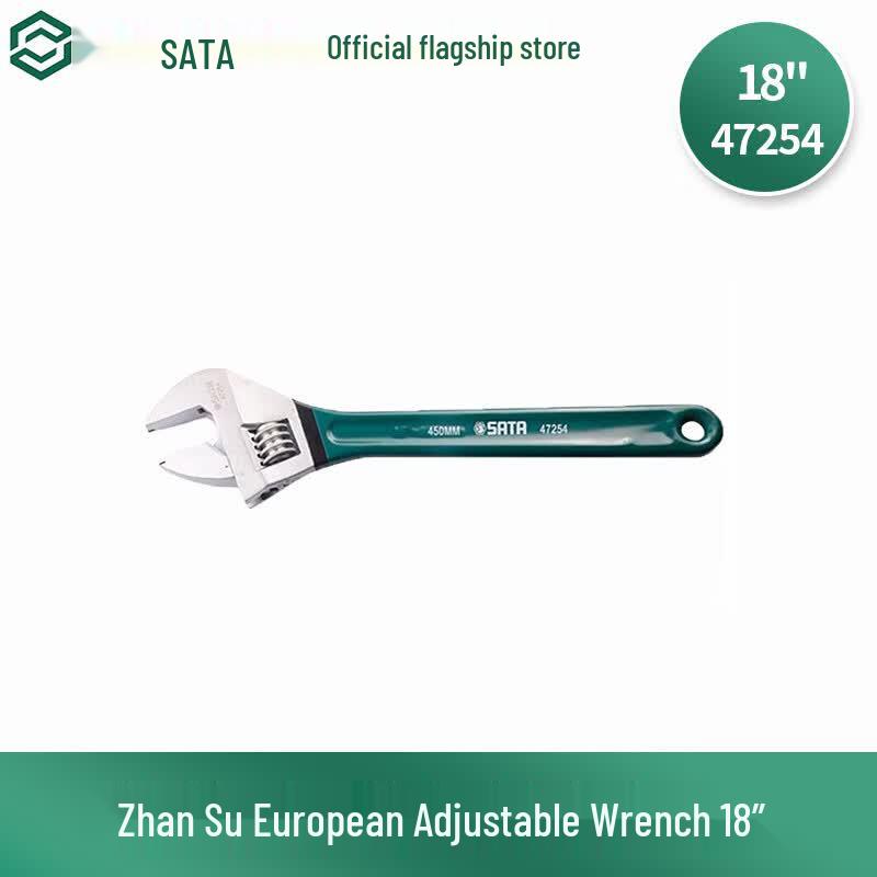 SATA 18-inch Adjustable Wrench with Scale