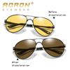 aoron Metal Frame Night Vision Photochromic Polarized Sunglasses for Men Women Night Driving Glasses