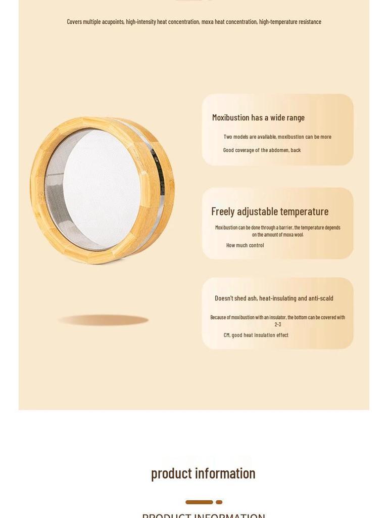 Portable Ginger Moxibustion Box with Lid, Bamboo Moxa Wool Device for Home Therapy