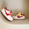 2026 Nyårs Röda Kanvas Skor för Barn - Äkta Läder, Vår & Höst Casual Stil för Pojkar & Flickor