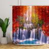 3D Nature Landscape Waterfall Scenery Waterproof Shower Curtain Bathroom Products Creative Polyester Bath Curtain With 12 Hooks