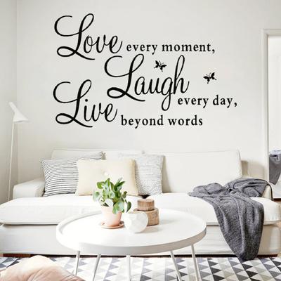 Inspirational Words Love Butterfly Wall Sticker Decal Room Home Wallpaper Decor