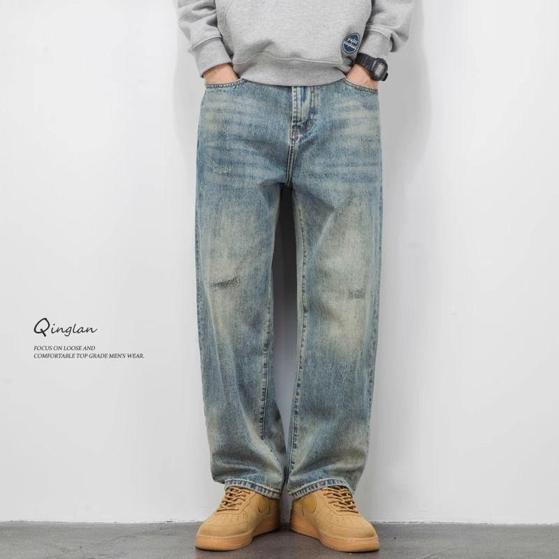 Pánské ležérní retro punkové harémové džíny - Volný střih, Široká nohavice, Design se stahovací šňůrkou