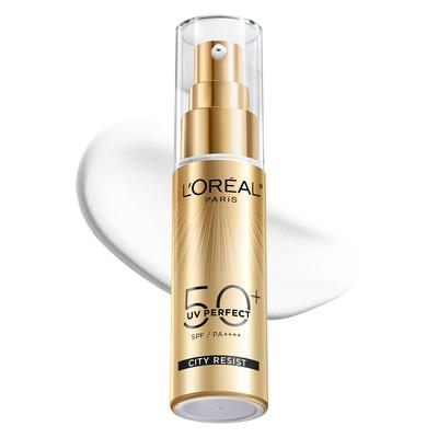 Paris UV Perfect Daycare Serum Sunscreen Face Hyaluronic Acid L'Oreal 30ml, (Sunburn Protection), SPF50+ PA++++, Primer, [Amazon Exclusive]