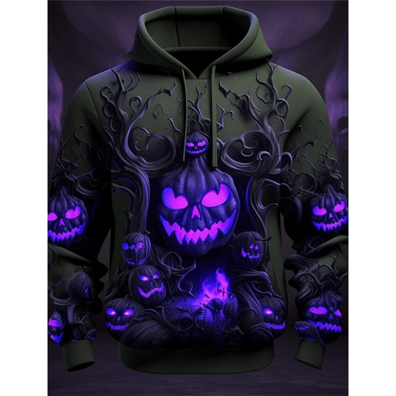 

Мужская толстовка с капюшоном на Хэллоуин с принтом тыквы, повседневный классический повседневный пуловер, толстовка с капюшоном для отдыха с длинным рукавом и принтом тыквы 3XL