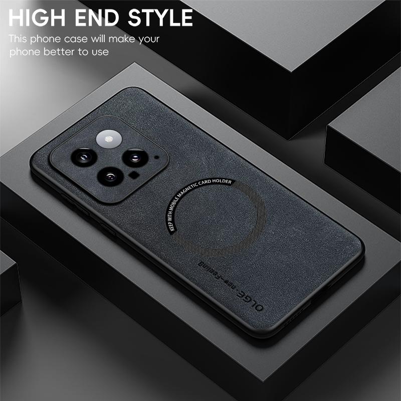 Magnetic Retro Leather Soft Case For Xiaomi 14 Pro Xiaomi14 Pro 5G Wireless Charging Phone Case Cover