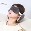 Compact Travel Pillow Neck with Eye Mask 2-in-1 Portable Support Zippered Adjustable Foldable Carabiner for Pain Relief Flights Car Trips Airplane