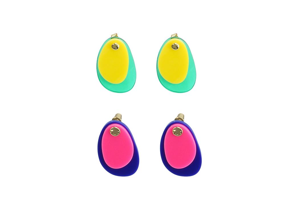 Sundaydiscoclub Color Layered Earrings Pink
