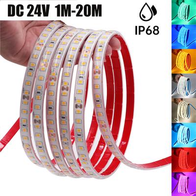 24V IP68 Waterproof LED Strip 120Leds White/Pink/Yellow/Red/I Blue/Green Swimming Pool Home Decor Flexible Ribbon Rope Light