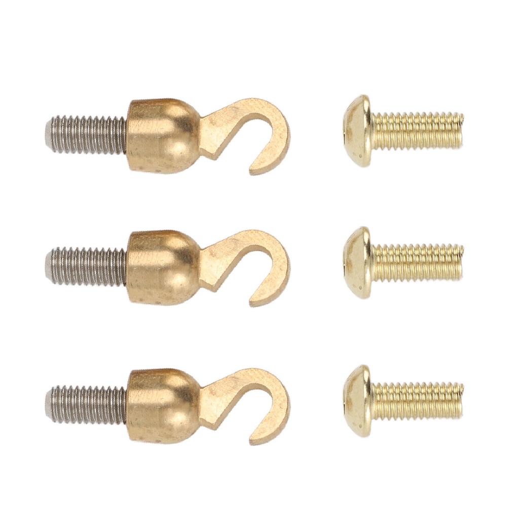 3 Sets Clock Weight Shell Hook Set Brass Shell Open Hook and Bolt for Older Style Grandfather Or Grandmother Clock