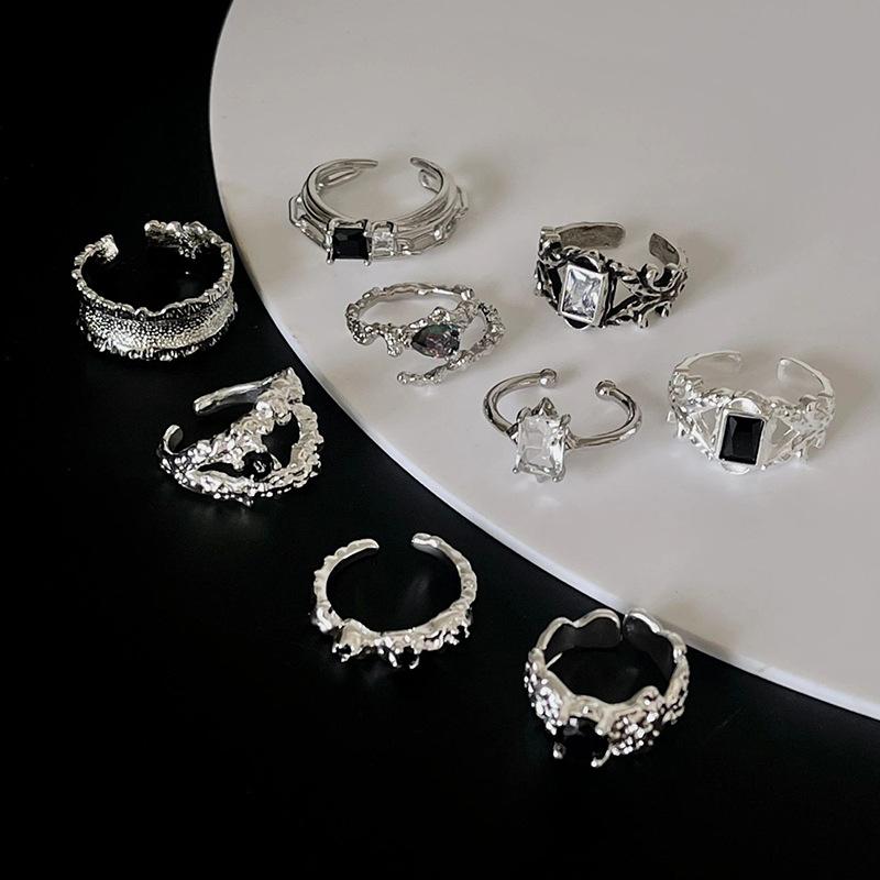 Nischen-Design, Dunkler Stil, Süß Und Cool, Diamantbesetzte Persönlichkeit, Fortgeschrittenes Gefühl, Öffnung, Kalter Wind, Knitter-Öffnungsring