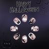 24Pcs Halloween Press On Nail,Almond Fake Nail Bat Acrylic Nail Glossy False Nail Stick On Nail Full Cover Fake Nail