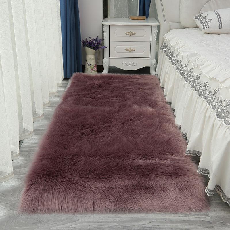 Plüsch Schaffell Teppiche für Schlafzimmer Teppich Zimmer Lange Haare Nachttisch Matte Boden Haarigen Weißen Teppichen Rot Wohnzimmer Pelz Kinder Teppiche