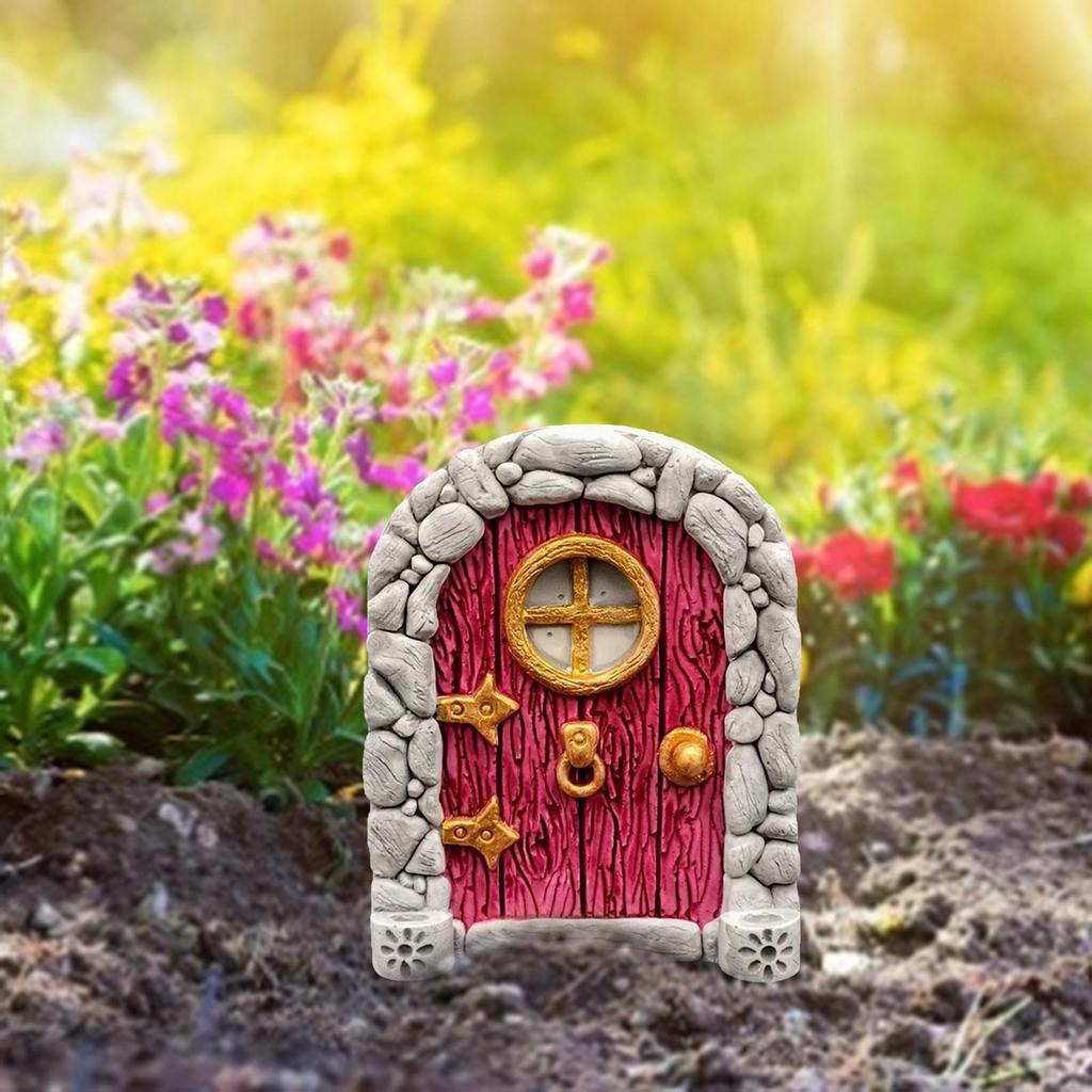Double Layer Wooden Elf Fairy Door Decoration for Garden and Courtyard