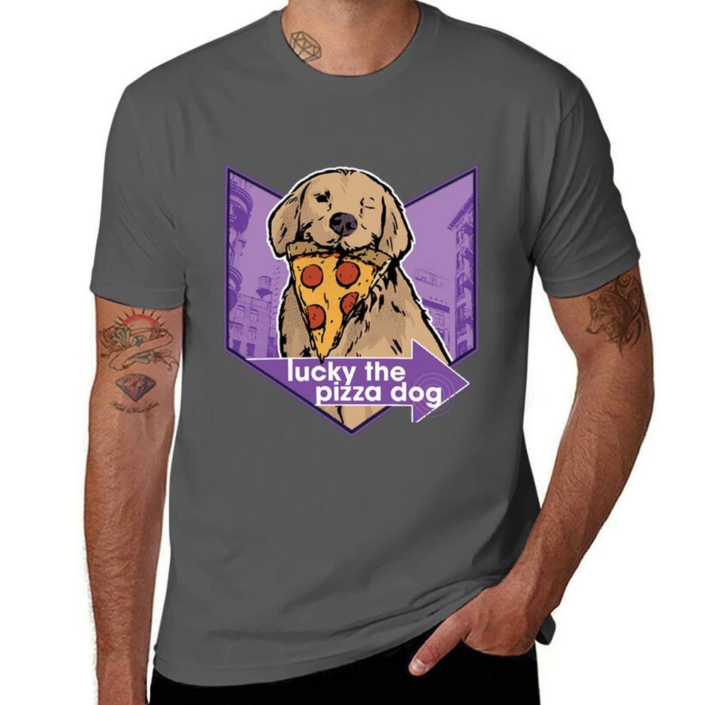 Lucky The Pizza Dog Tshirt Plus Size Solid Color Tshirt