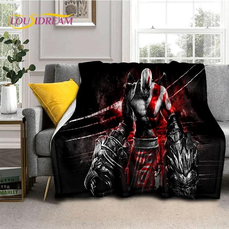 God of War Games Kratos animacinių filmų minkšta flanelinė antklodė lovoms miegamojo sofos piknikui, užklota antklodė lauko laisvalaikio dovanoms