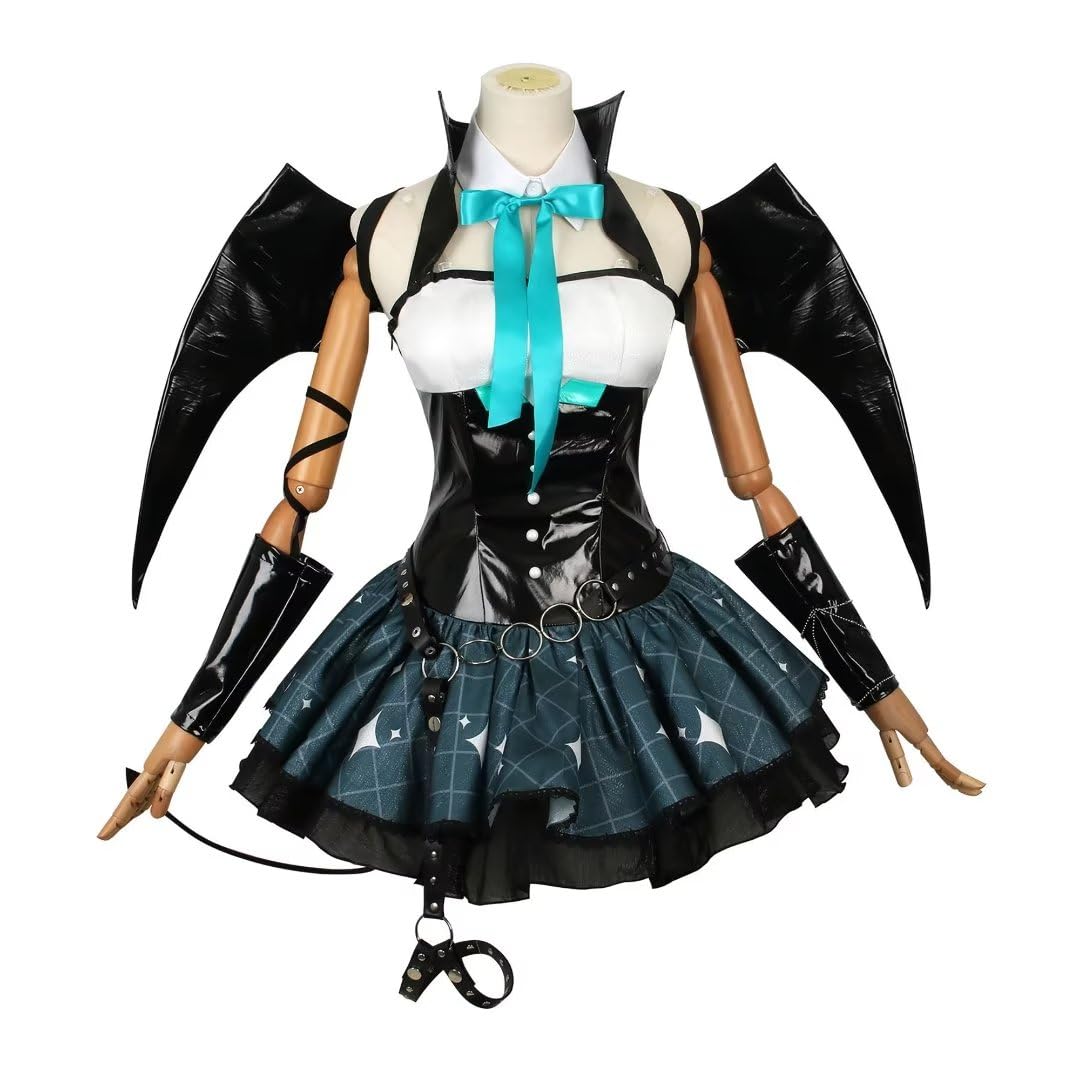 

[Лес Эльфов] Костюм для косплея Хацунэ Мику Енот Раскал Дьявол Костюм для косплея из ПУ кожи Костюм для косплея Косплей LL