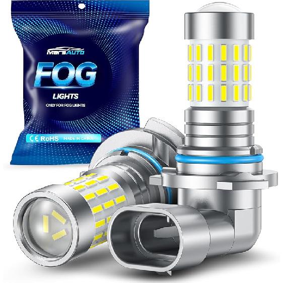 Marsauto H11 H8 LED Fog Light Bulbs or DRL, 10,000 Lumens 6000K White, 48 Chips Fog Lights, H11 Led Bulb 1:1 Mini Size H11/H8/H16 Led Fog Lights, 9006/hb4