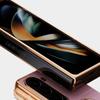 Car Magnetic Adsorption 6D Plating Silicone TPU Case With Ring For Samsung Galaxy Z Fold5 Fold6 Fold 6 5 4 5G Back Stand Bumper Shell Cover Potector