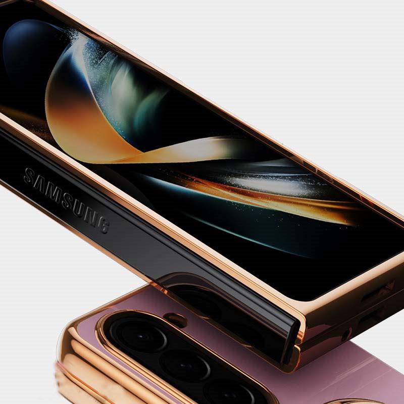 Samochodowa magnetyczna adsorpcja 6D powłoka silikonowa TPU etui z pierścieniem do Samsung Galaxy Z Fold5 Fold6 Fold 6 5 4 5G tylna podstawka zderzak obudowa pokrowiec