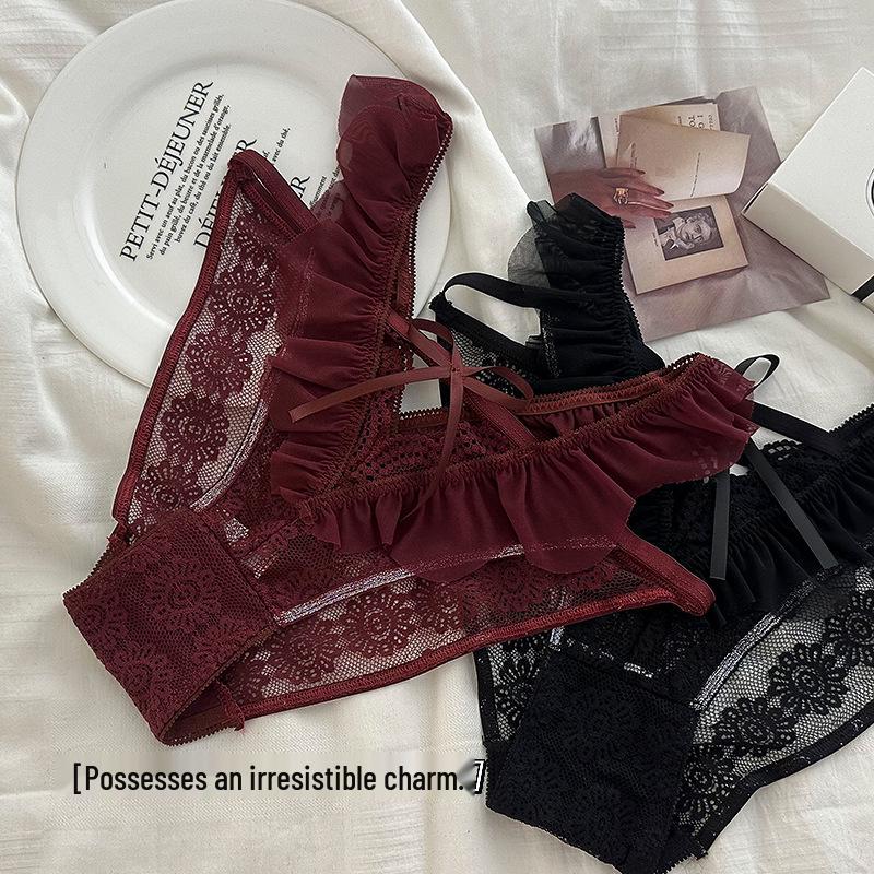 Luo Li Qingfeng Ruffled Lace Low-Waist Breathable Panties