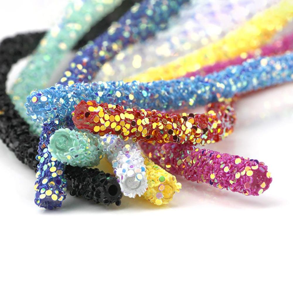 Garment Material Colorful Soft Shiny Resin Sequin Rope Glitter Rope Strings Sandal DIY Hat Decor