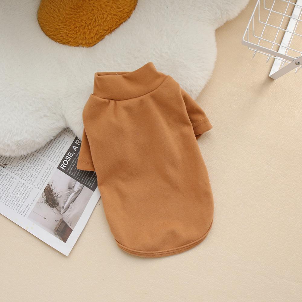 

Autumn and Winter Pet Solid Color Warm Hoodie Bottom Shirt Simple and Versatile Double sided German Velvet Thick High Neck Hoodi XS（old） коричневый