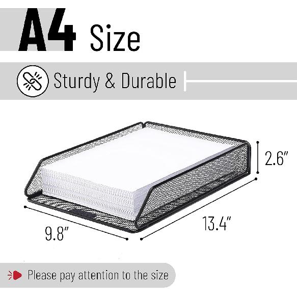 Mr. Pen Mesh Desk Organizer - Single Tray with Letter Tray, File Holder for Desk Paper Management