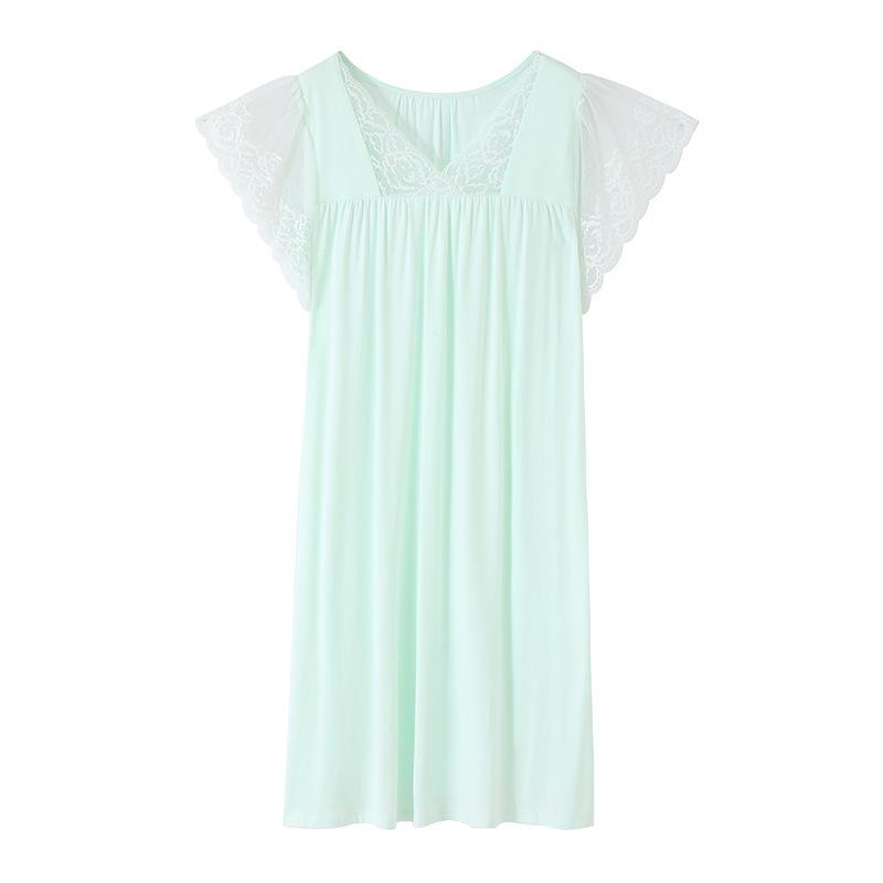 Pajamas Women's Summer Modal Women's Pajamas Dress Summer Women's Middle-aged Mom Ice Silk Thin Summer Dress
