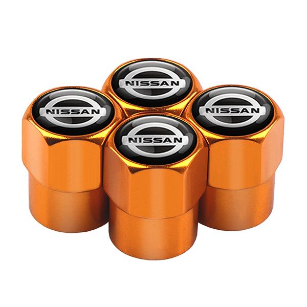APU1 4PCS Metal Car Badges Wheel Tire Valve Caps Covers Car Accessories For Nissan Nismo X-Trail 1 2 T32 Almera Qashqai Skyline Note