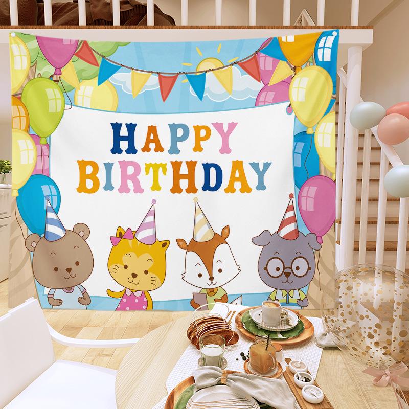 Kids' Birthday Backdrop Curtain - Party Poster Photo Props for a Festive Atmosphere