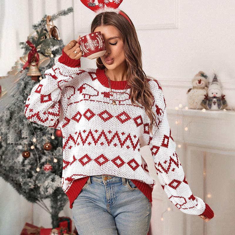 Women's Christmas Sweater 2026: Autumn/Winter Knitwear, Long Sleeve, Round Neck Top.