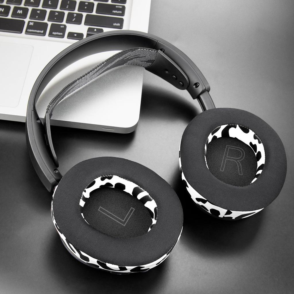 SOULWIT Cooling Gel Ear Pads for Steelseries Arctis Nova Pro Nova Replacement Ear Steelseries Headset Foam Head Thick Cooling Pads Snow Leopard Print