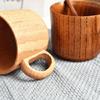Wooden Mugs ECO Friendly Wood Drinking Cup with Handle for Coffee Tea Water Milk
