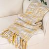 Tassel Blanket Throw Nordicsofa Throw Blanket Home Leisure Blanket Bedside Blanket And Scarf Orange
