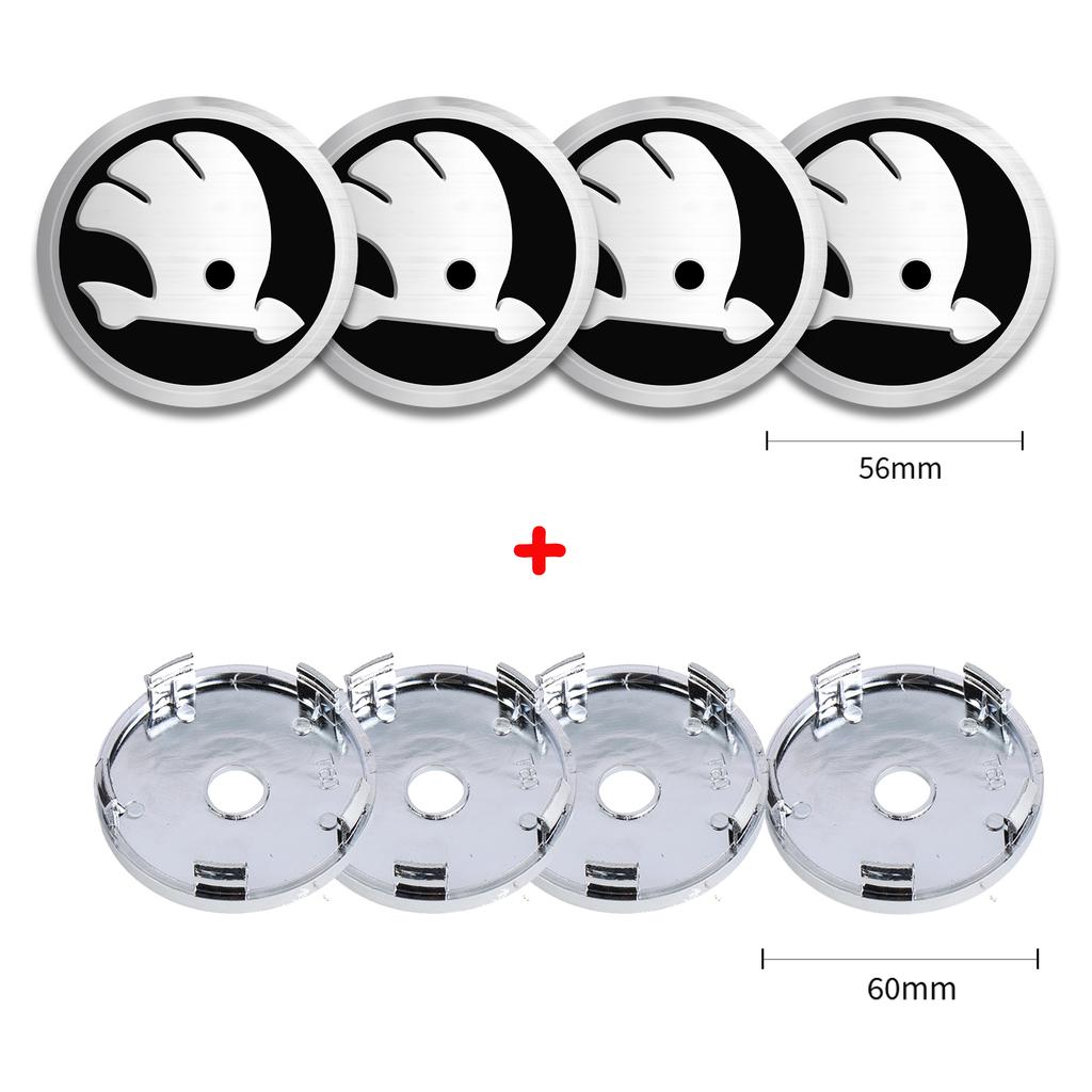 56/60/68/65mm Car Styling Wheel Center Hub Caps Rim Cover Badge Sticker For Skoda Octavia Fabia Rapid Superb Kodiaq Karoq Kamiq