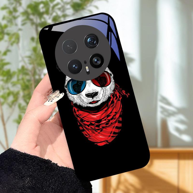 Gehärtetes Glas Handyhülle Für Honor Magic 8 8Pro Luxus Mode Rückseite Abdeckung Für Magic8 Pro Hüllen BKQ-AN00 Stoßfest Cartoon Capa