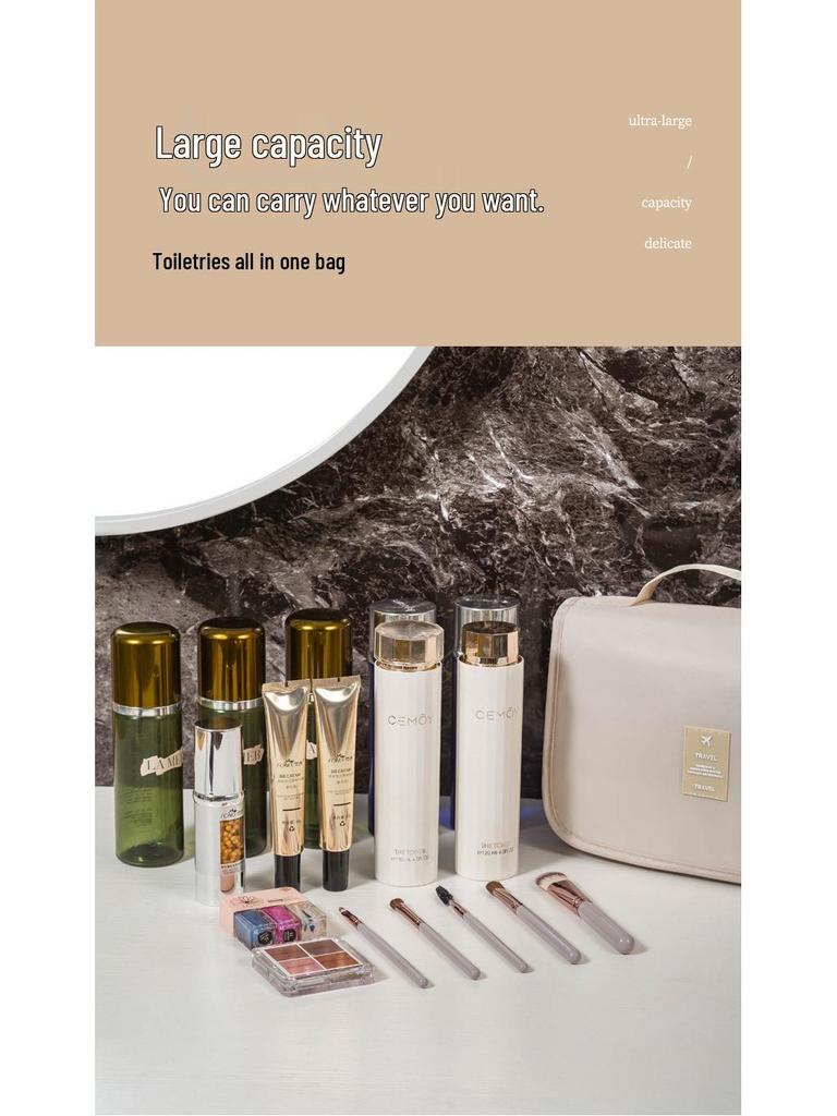 Wodoodporna kosmetyczka o dużej pojemności na podróż, do przechowywania kosmetyków dla mężczyzn i kobiet, z przegrodą na mokre i suche rzeczy