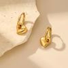 Stainless Steel Metal Heart Flower Pendant Earrings For Women Fashion Gold Color Peach Heart Ear Buckle Earrings Jewelry Gifts