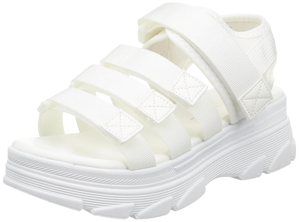 Liberty Doll 4165 Plattform 5cm Borrelås 4 Alle Størrelser 2E Sandaler, Sandaler, Hæl, Unisex, Stropp, Stropper, Hvit, 25.5cm,