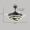 Modern Living Room Ceiling Fan with Lights Intelligent Ceiling Fan Retractable Blades LED Light Remote Dimming Home Decoration