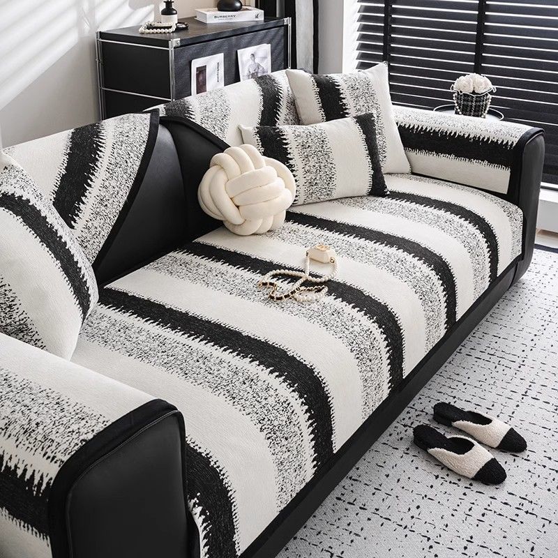 Sofa Cushion, Universal In All Seasons, Light Luxury, High-End Sense Of Non-Slip Chenier, High-End Straight Row Leather Sofa Special Seat Cushion