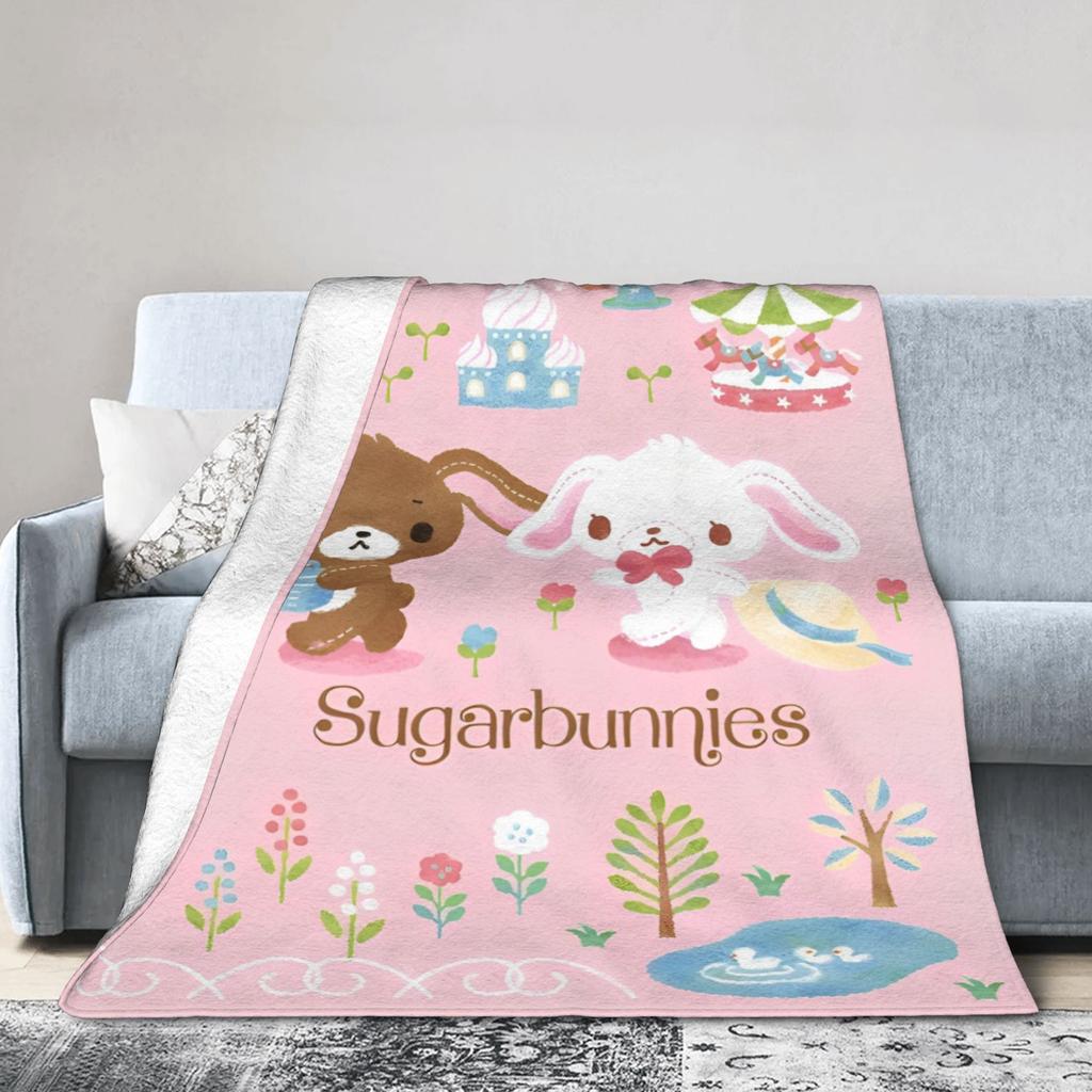 Sugarbunnies Shirousa Kurousa Cutecore Jojifuku Pinkcore Decke Fleece Warme Überwurfdecke für Auto Sofa Couch Schlafzimmer Steppdecke