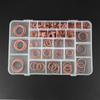 570pcs 30 Sizes Copper Washers Flat Ring Set Kit with Plastic Box