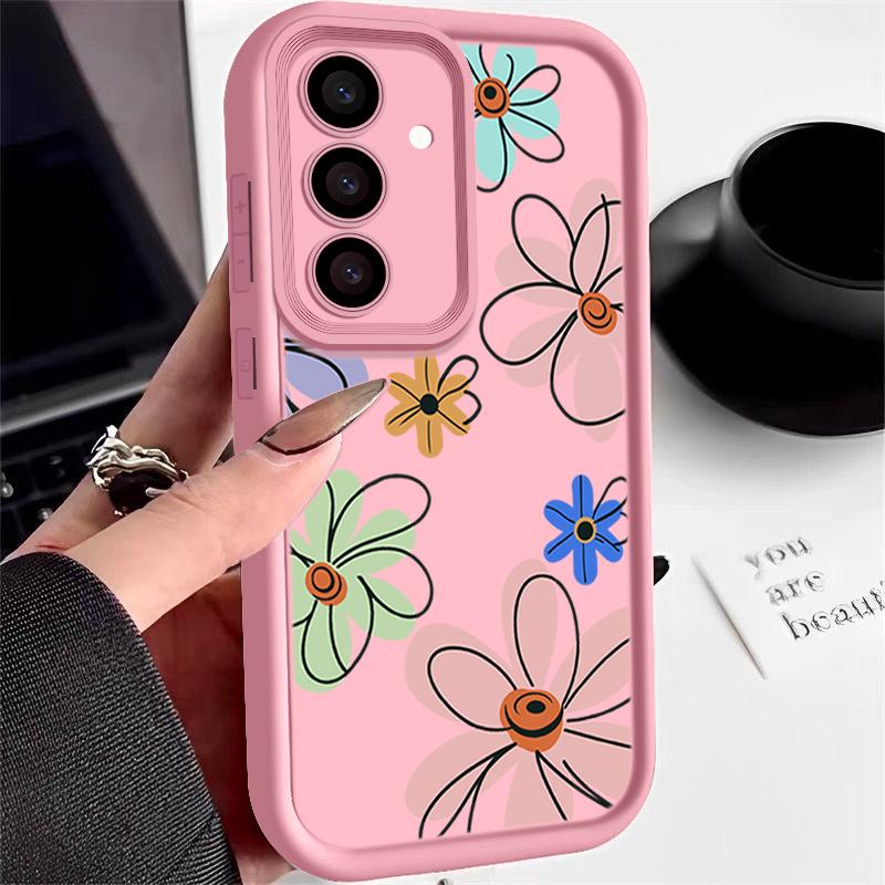 Cute Cartoon Flower Case For Samsung Galaxy S25 S24 Ultra S23 S22 Plus S21 S20 FE A15 A16 A26 A34 A35 A36 A54 A55 A56 5G Capa