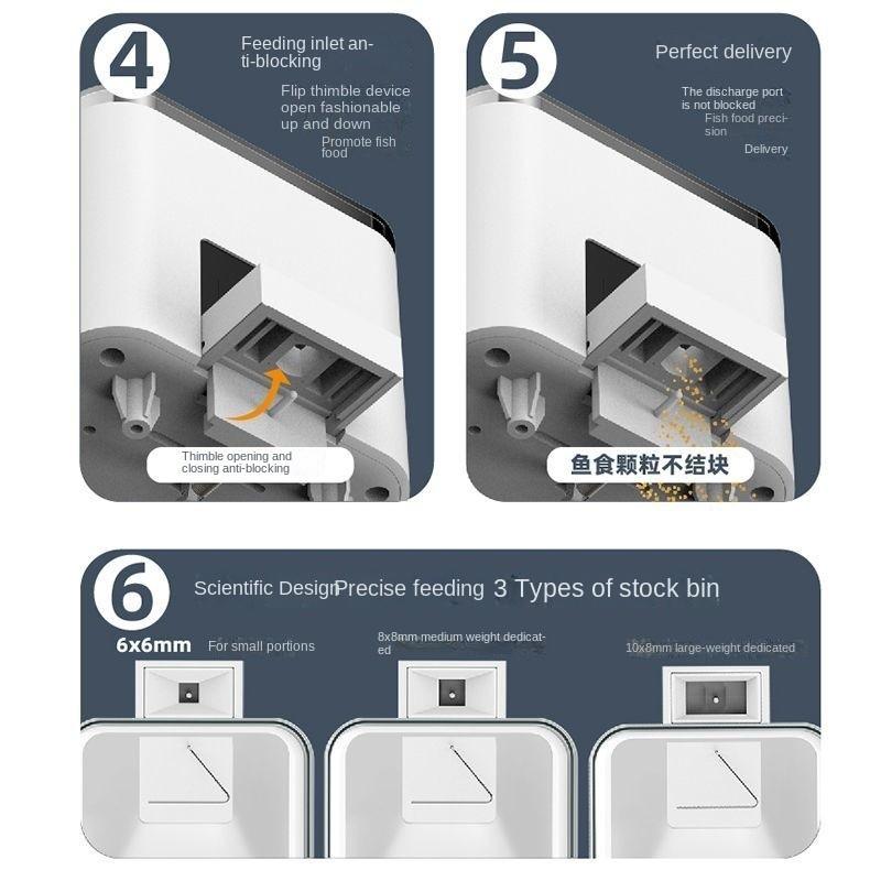 100ML/450ML/175ML/200ML Automatischer Fischfutterautomat Drahtlose Intelligente Fernbedienung Fischfütterungsmaschine Aquarium Timing Futterspender