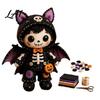DIY Patchwork Kit Skeleton Witch Kit Gothic Girl Doll Pre-cut Fabric Sewing Halloween for Adults Teens Handmade Gift Home Leisure Project