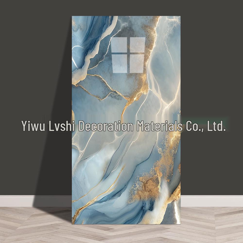 Waterproof Marble Imitation Tile Wall Sticker for Kitchen Renovation - Oil & Moisture Resistant, Self-Adhesive Decor.