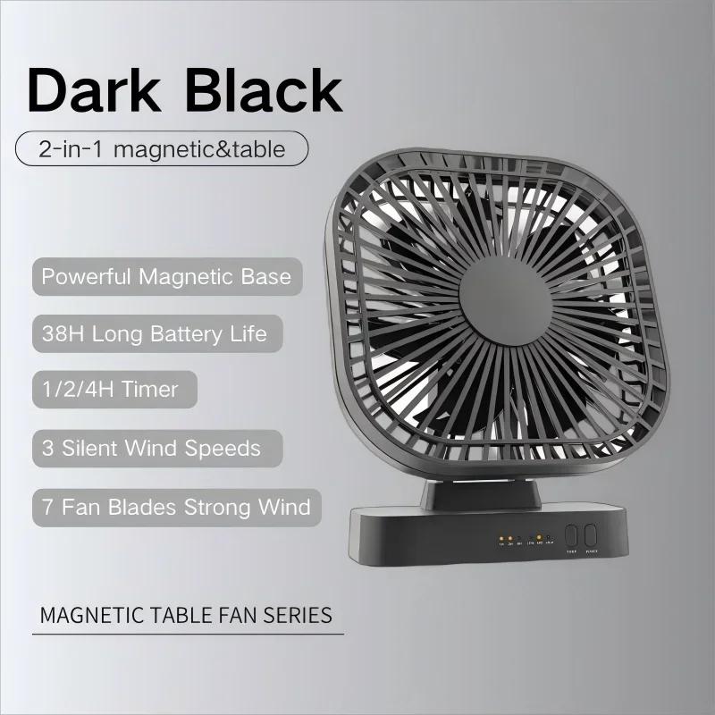 NEW Mini USB Fan Rechargeable Battery Fan with Timer Strong Wind 3 Speed 7 Fan Leaf Desktop Portable Office Camping Outdoor