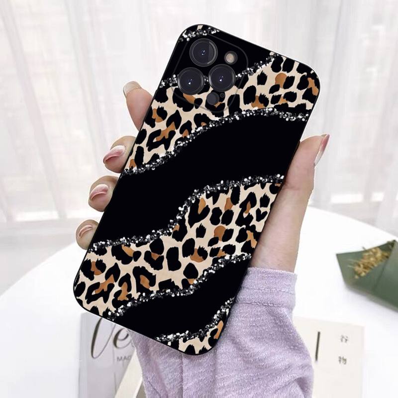 FHNBLJ Fashion Leopard Print Phone Case For iPhone 14 11 12 13 Mini Pro Max 8 7 6 6S Plus X SE 2020 XR XS Funda Case